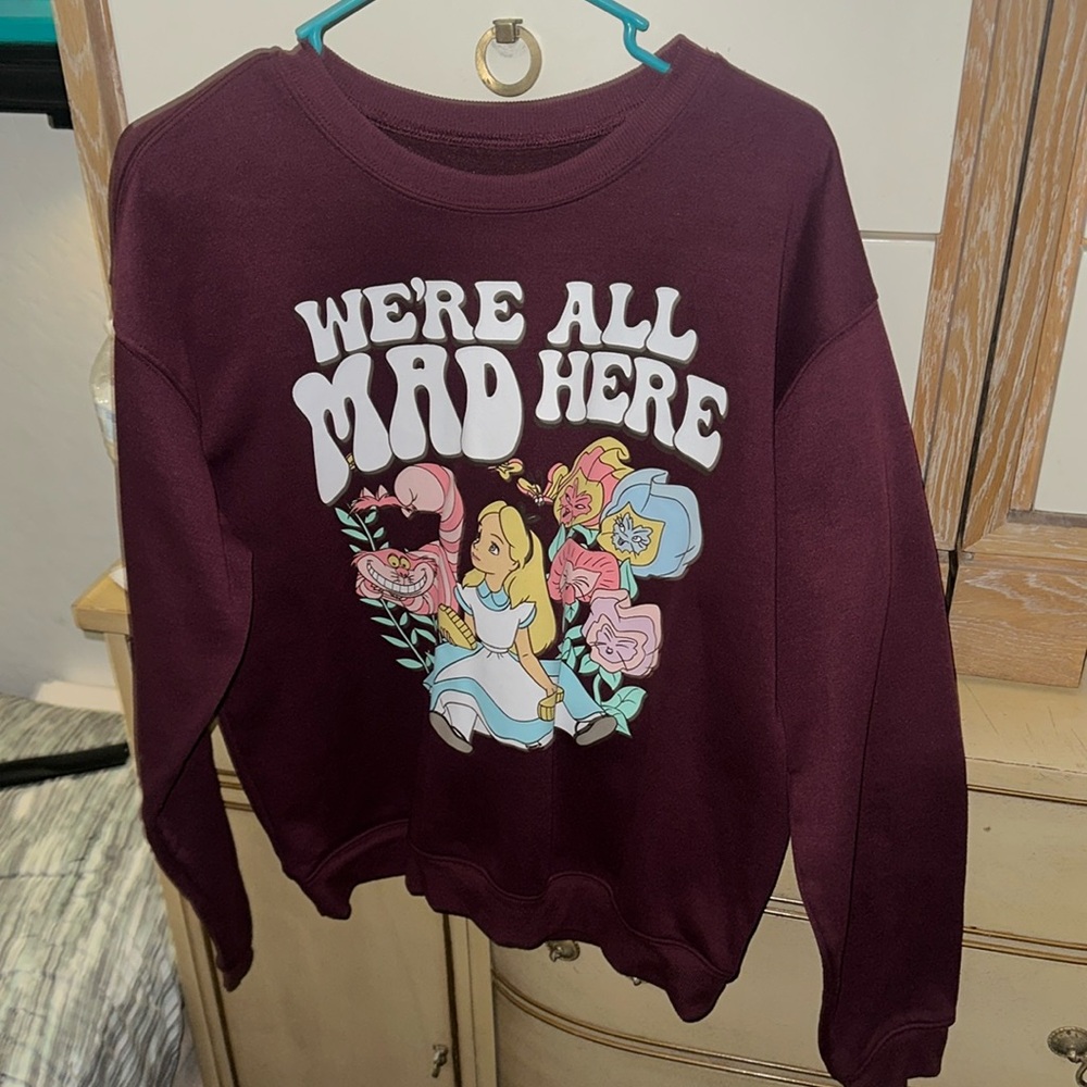 Disney sweater Alice in wonderland size large